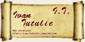 Ivan Tutulić vizit kartica